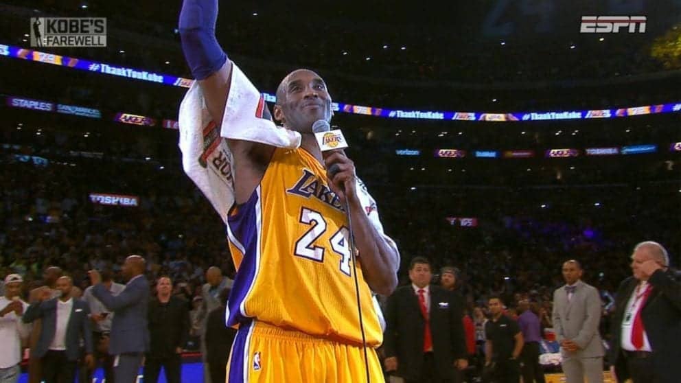 Mamba out: la despedida de kobe bryant (videos)